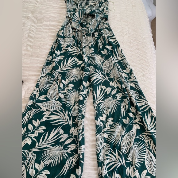 Patrons of Peace Green and White  Smocked Jumpsuit - Picture 6 of 16